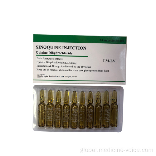 Antiparasitic & Antimycotic GMP Quinine 2HCL injection 600mg/2ml Factory